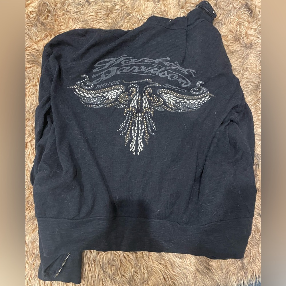 Bedazzled Harley Davidson jacket, sized medium. Worn